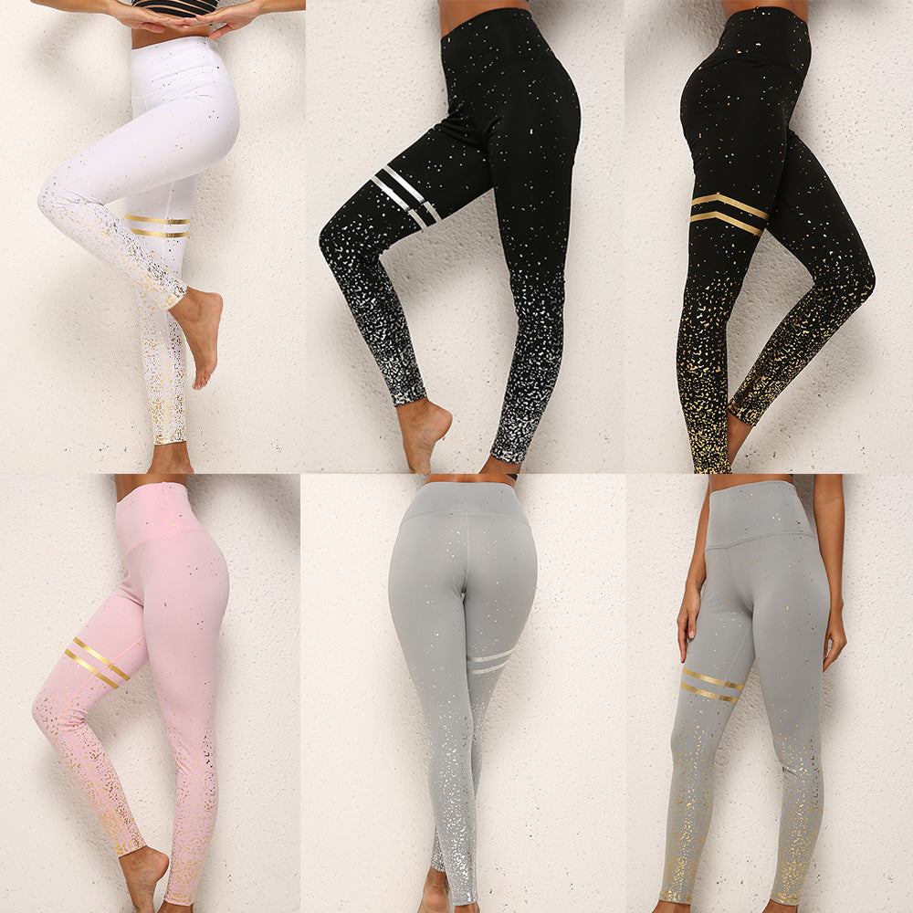 LC20 High Waisted Glitz Leggings - Silver & Grey